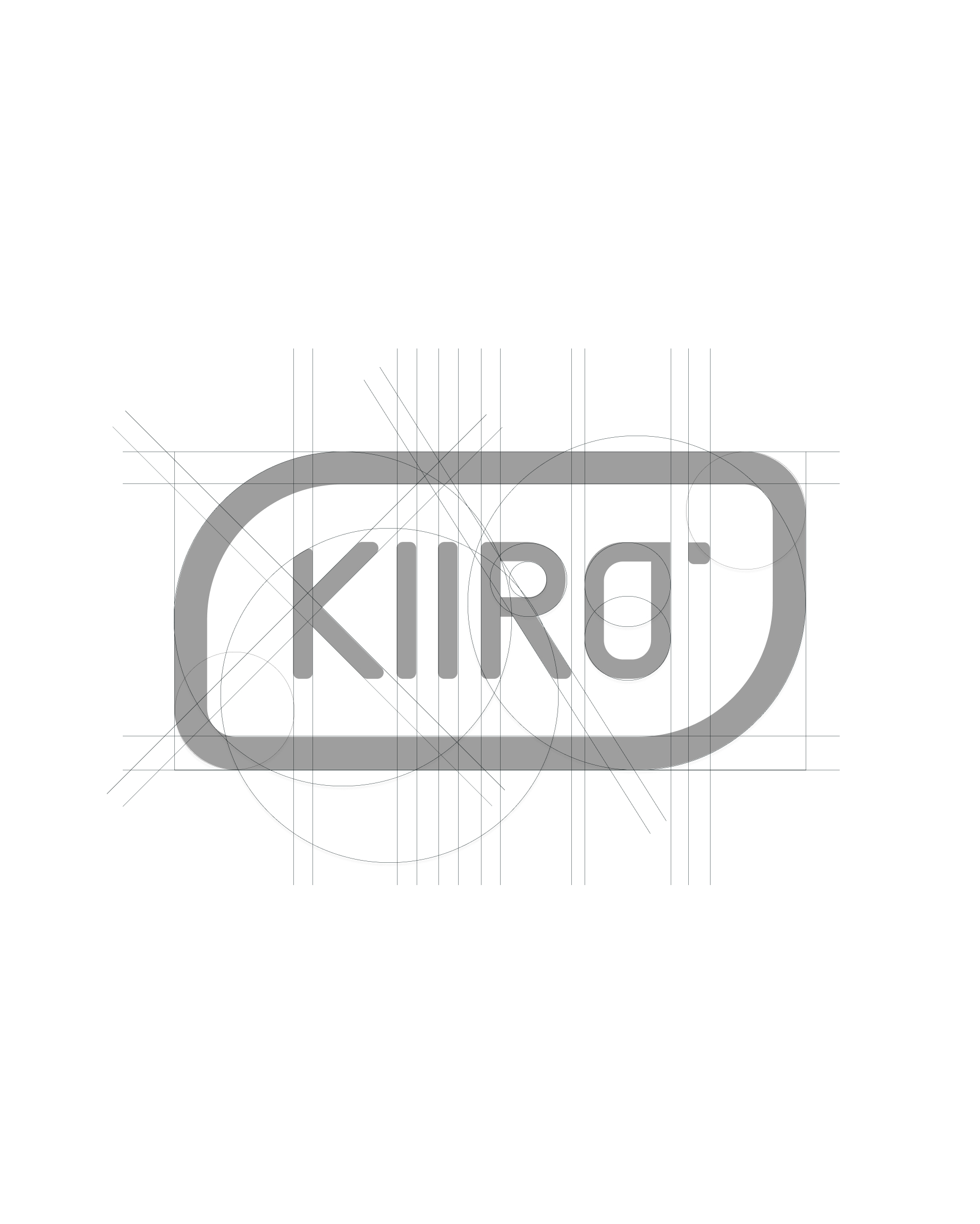 Kiiroo logo design grid and construction